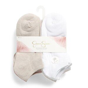 JESSICA SIMPSON Oatmeal Heather 20pk No Show Socks